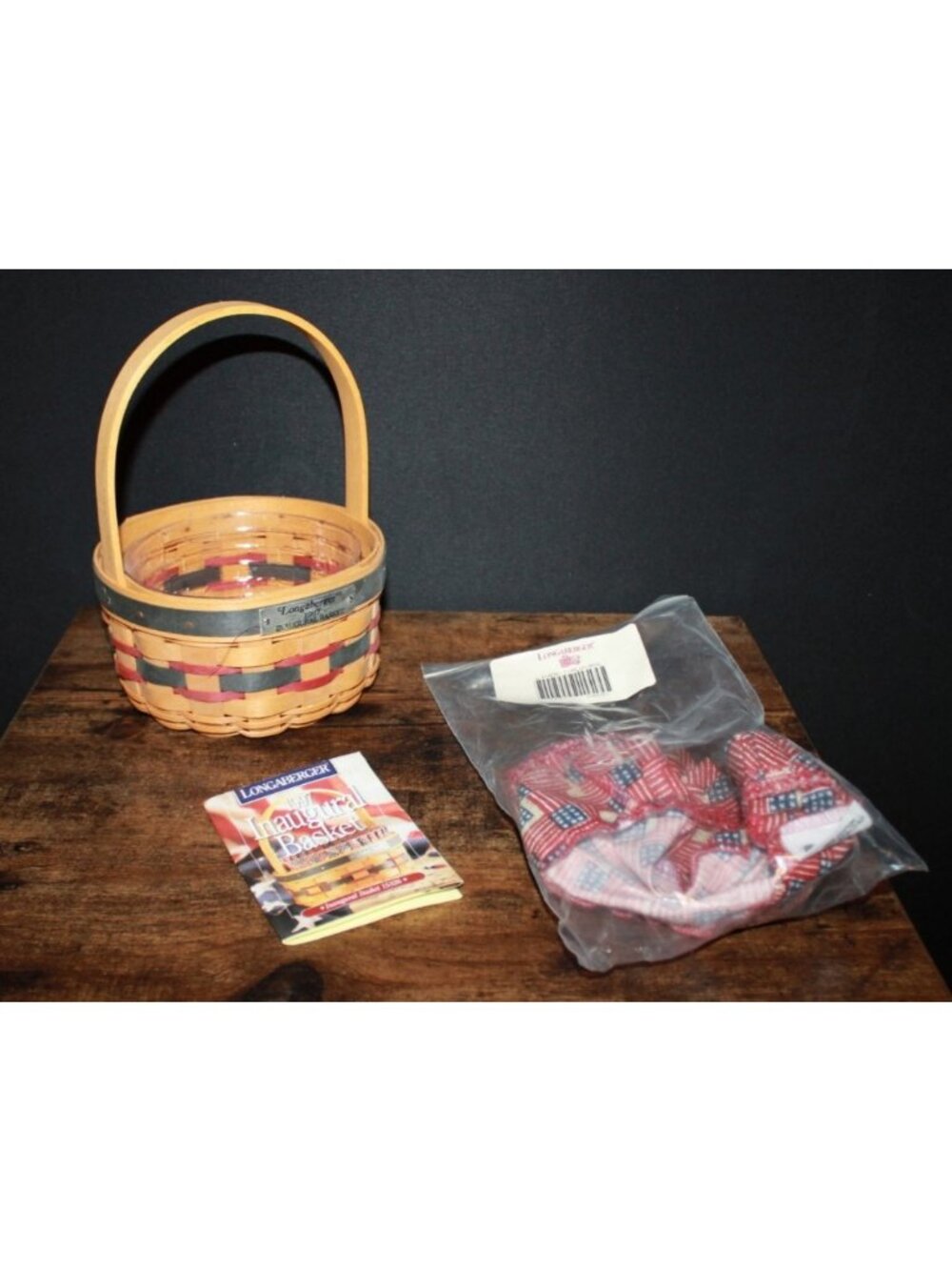 Longaberger 1997 Inaugural Basket, Liner, Protector & Papers NEW